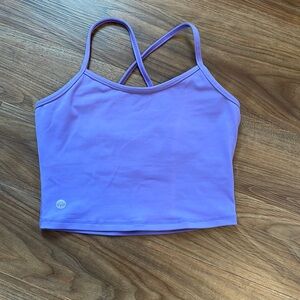 Senita cropped tank top with built in sports bra, size XS